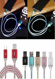 3' LED Charger for iPhone Various Colors